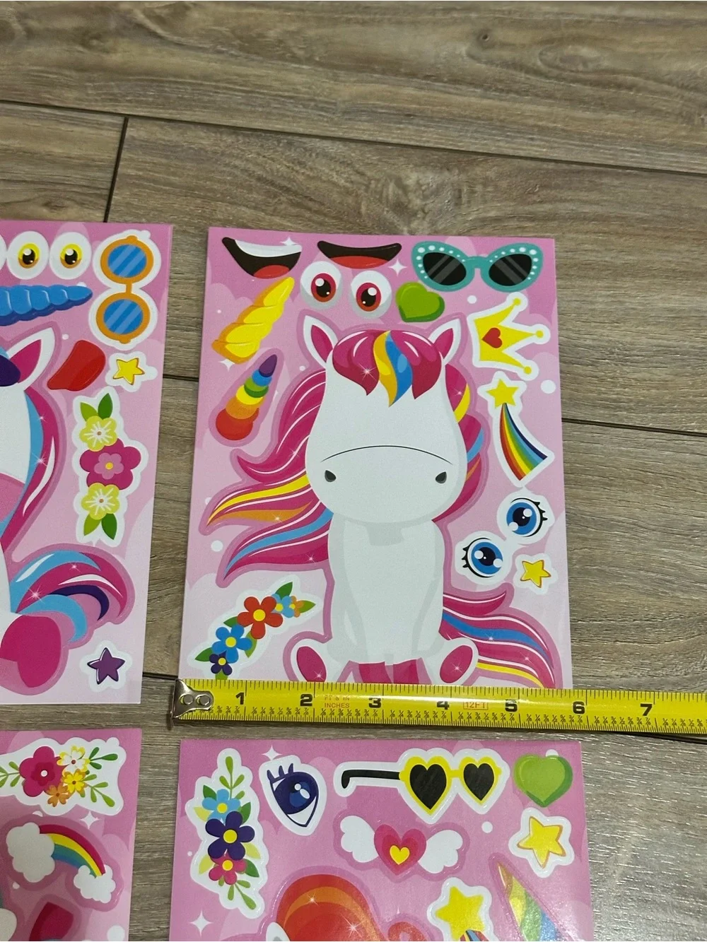 8 Unicorn Sticker Sheet Pack -Activity Multicolor
